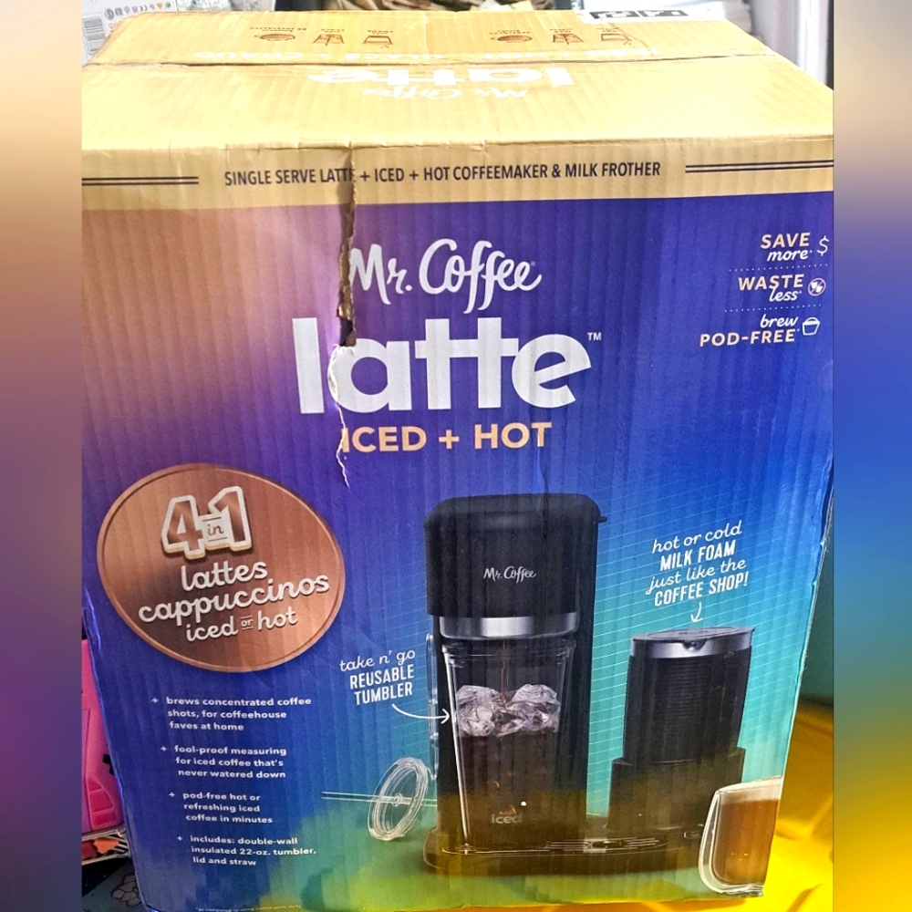 Brand New Mr. Coffee Latte Iced + Hot Coffee Maker